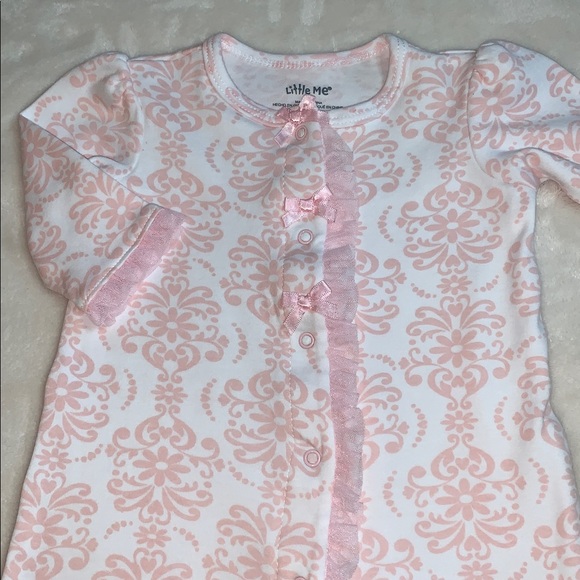 Little Me Pink Footie 3M Bows Tulle EUC - Picture 10 of 10